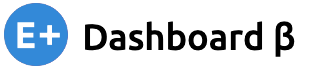 The old mark: a blue circle with E+ and the words Dashboard beta.